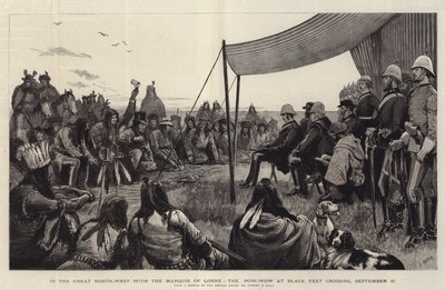 Dans le Grand Nord-Ouest avec le Marquis de Lorne, le Pow-Wow à Black Feet Crossing, 10 septembre - Joseph Nash